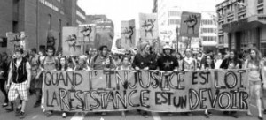 March during Quebec student strike, 2012