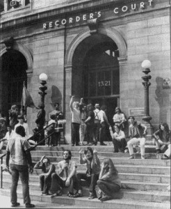 Court protest, Detroit, 1969