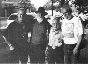 Utah Phillips, Len Wallace, Charlie King, Federico Arcos