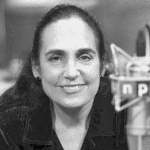 Margot Adler, 1946-2014, at an NPR mic.