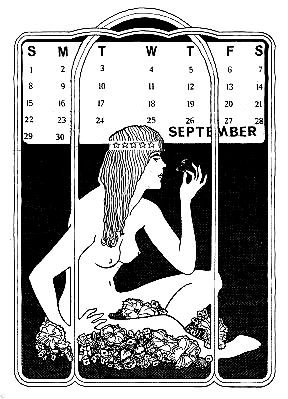 Back cover, Calendar, September 1968