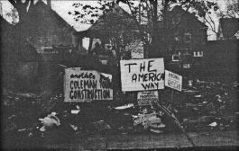 Part of ex-Detroit Mayor Coleman Young's legacy is his destruction of a working class district for a Cadillac plant and bulldozing (above) of artist Tyree Guyton's Heidleberg Project of found art, which covered several blocks.—photo/Sunfrog Part of ex-Detroit Mayor Coleman Young's legacy is his destruction of a working class district for a Cadillac plant and bulldozing (above) of artist Tyree Guyton's Heidleberg Project of found art, which covered several blocks.—photo/Sunfrog