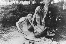A scene from "The Good War": American marines boil the flesh off of a Japanese soldier's skull, Guadalcanal, South Pacific, 1942. A scene from "The Good War": American marines boil the flesh off of a Japanese soldier's skull, Guadalcanal, South Pacific, 1942.