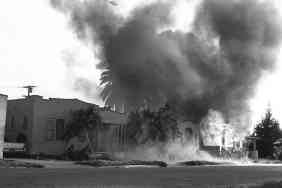 On May 17, 1974, an SLA hide-out in Los Angeles was attacked by 500 police and a SWAT assault team. After several hours the house was set ablaze and raked with automatic weapons fire. All six SLAers inside perished. On May 17, 1974, an SLA hide-out in Los Angeles was attacked by 500 police and a SWAT assault team. After several hours the house was set ablaze and raked with automatic weapons fire. All six SLAers inside perished.