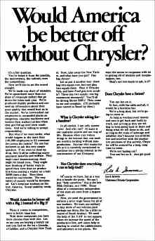 Back cover image, Would America be better off without Chrysler?
