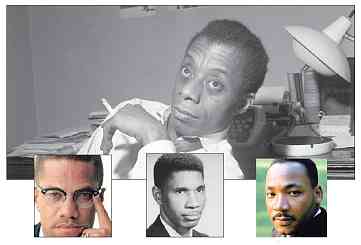 images: James Baldwin, Malcolm X, Medgar Evers, Martin Luther King, Jr.