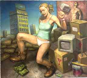 “Luddite” Peter Daniel Bernal, oil on canvas