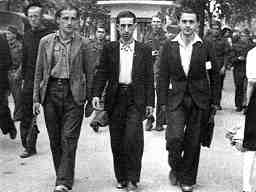 photo of young Spanish anarchists, 1936. Left to right: Raúl Carballeira, Felipe Bayo, Germinal Gracia (Víctor García)
