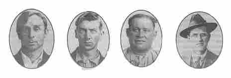photos of 4 men persecuted during and after World War One, Peter Green, Edward Johnson, Orville Anderson, Frank Little. Fuller descriptions appear in article text.