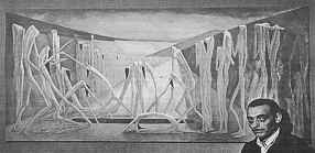 photo, Alfredo Monrós with one of his paintings