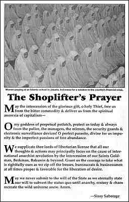 Image showing back-cover feature in Issue 351, The Shoplifter's Prayer