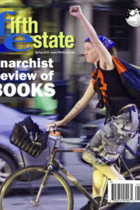 Cover image, issue 411, Spring 2022. Photo shows a pre-teen girl riding a bicycle, making a fist in the air.