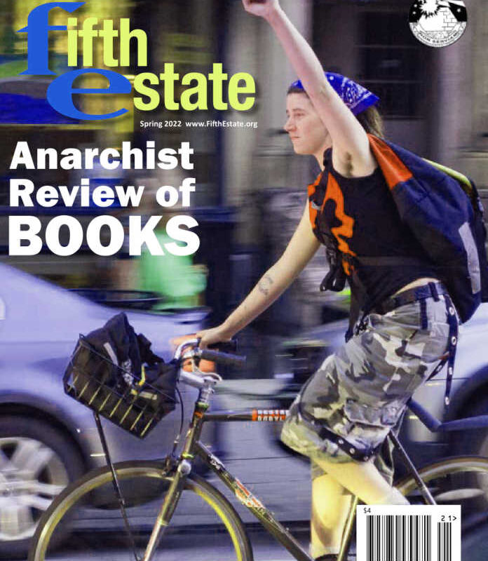 Cover image, issue 411, Spring 2022. Photo shows a pre-teen girl riding a bicycle, making a fist in the air.
