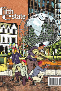 Cover image, Issue 417. Cartoon shows a characterization of a modern urban protest scene