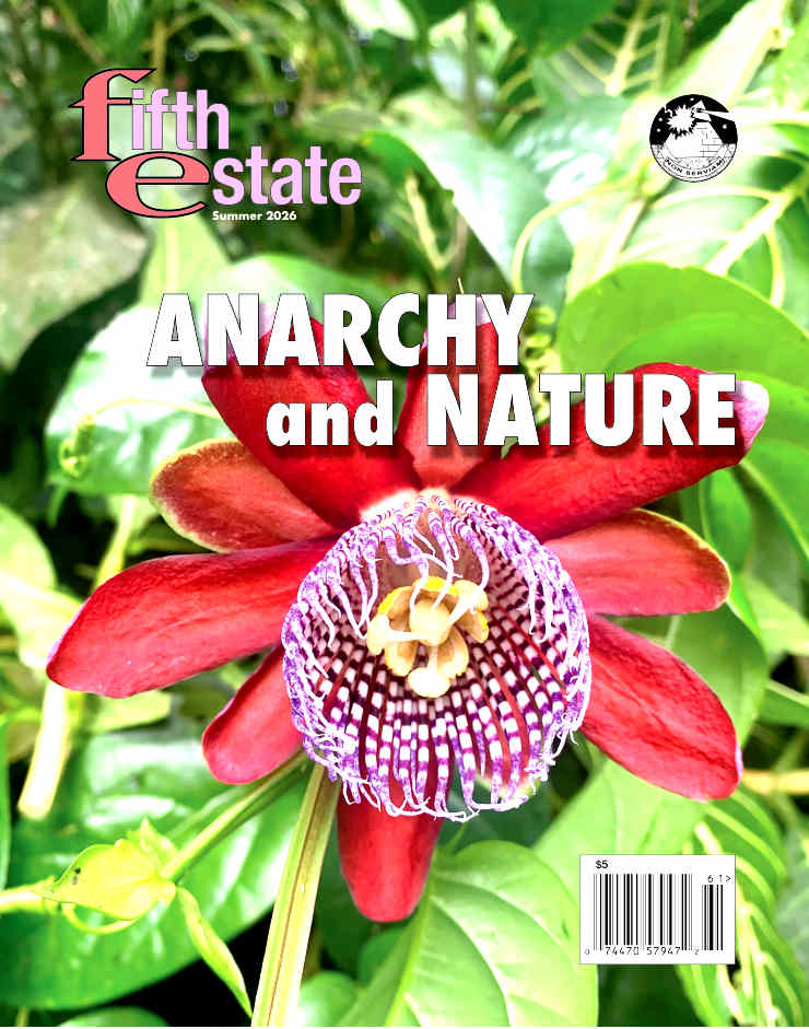 Cover image, Issue 418, Summer 2026. Closeup photo of a tropical flowering plant. Heading reads "Anarchy and Nature."